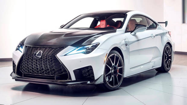 2019 Lexus RC F Track Edition white front 3/4
