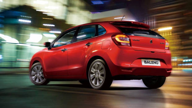 2019 Suzuki Baleno red rear 3/4