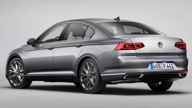 2020 Volkswagen Passat grey sedan rear 3/4