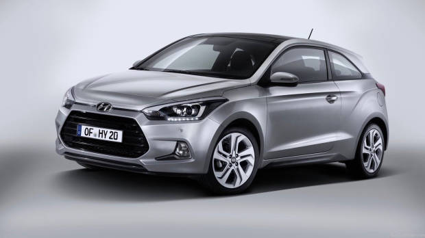 Hyundai i20 Coupe grey front 3/4