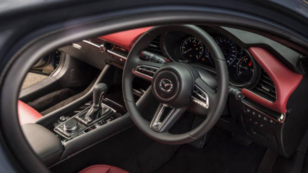 2019 Mazda 3 G25 Astina red leather interior