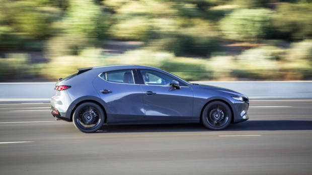 2019 Mazda 3 hatch Polymetal Grey side