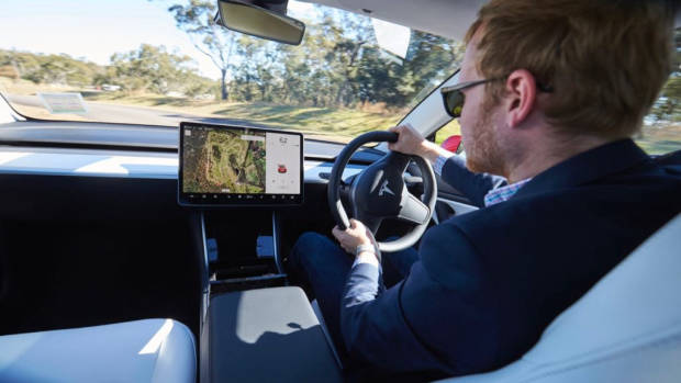 Tesla Model 3 driving Australia