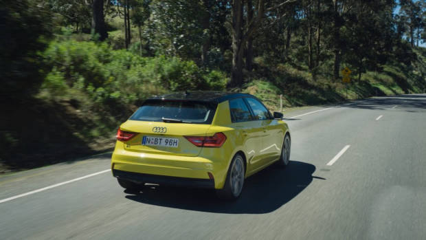 2020 Audi A1 review yellow rear