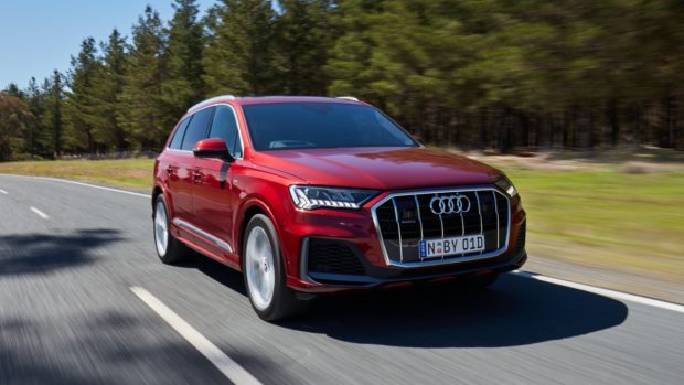 2020 Audi Q7 Matador Red driving