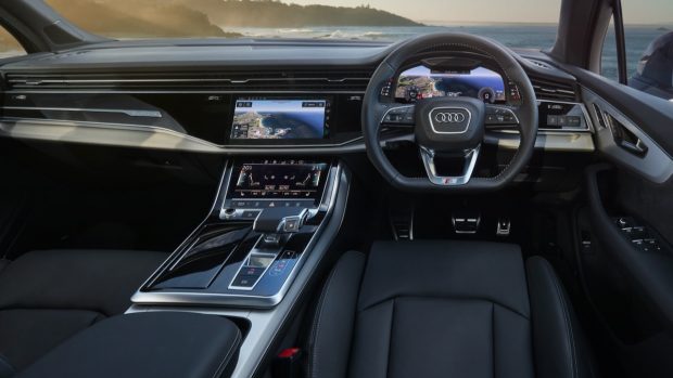 2020 Audi Q7 black leather interior