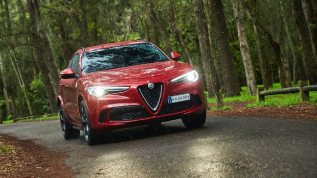 Alfa Romeo Stelvio Quadrifoglio review 2020 red driving