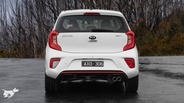 Rear end of a Kia Picanto GT