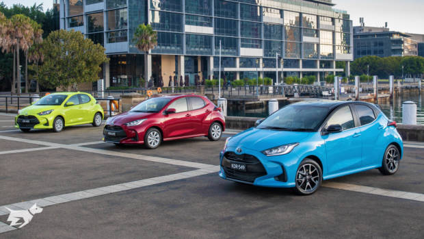 The Toyota Yaris 2021 range shown in Ascent Sport, SX, and ZR grades