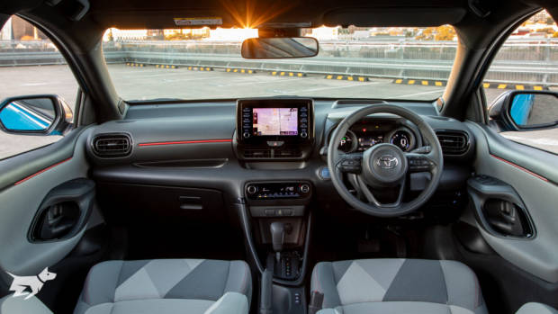 The Toyota Yaris 2021 interior and dashboard