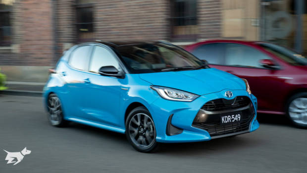 The 2021 Toyota Yaris ZR shown here in blue