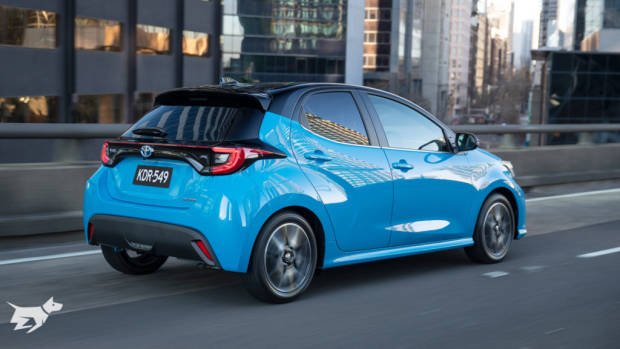 The Toyota Yaris 2021 ZR shown here in blue