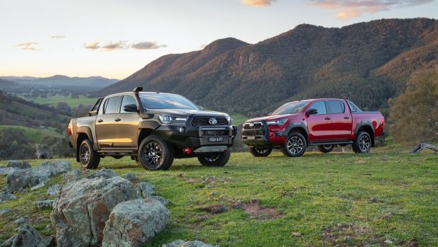2020 Toyota HiLux Rugged X (l) and HiLux Rogue (r).