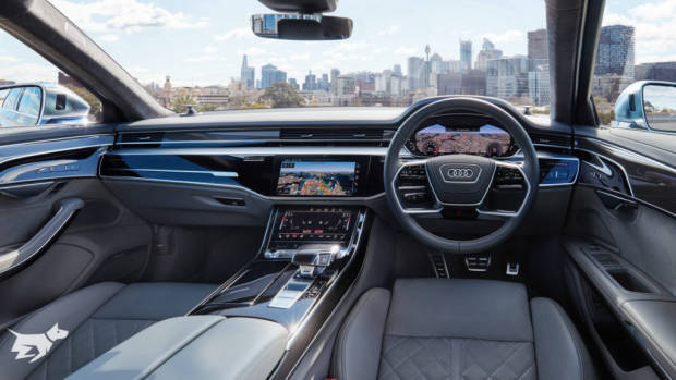 2021 Audi S8 4.0 TFSI dashboard, screens and seats