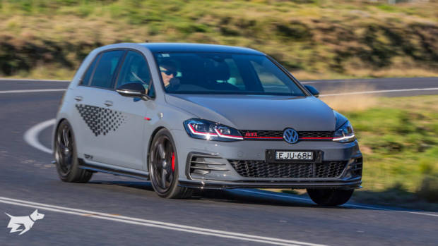Volkswagen Golf GTI TCR in Pure Grey driving