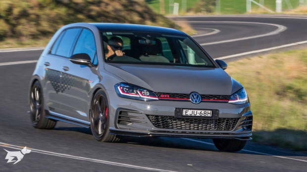 Volkswagen Golf GTI TCR in Pure Grey driving