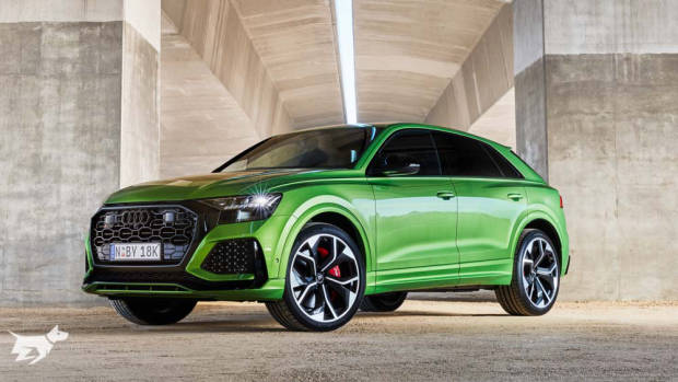 The 2021 Audi RSQ8 SUV finished in Java Green