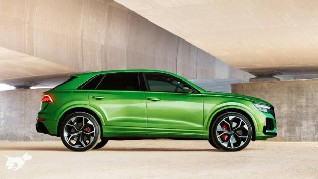 The 2021 Audi RSQ8 SUV finished in Java Green