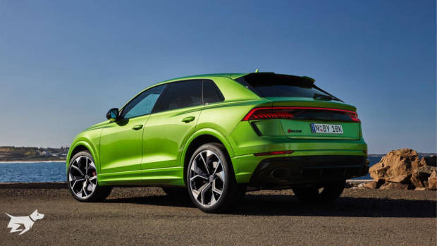The 2021 Audi RSQ8 SUV finished in Java Green