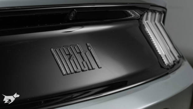 Deck badge on the 2021 Ford Mustang Mach 1