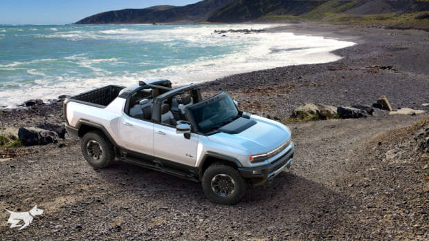 The 2021 GMC Hummer EV in silver