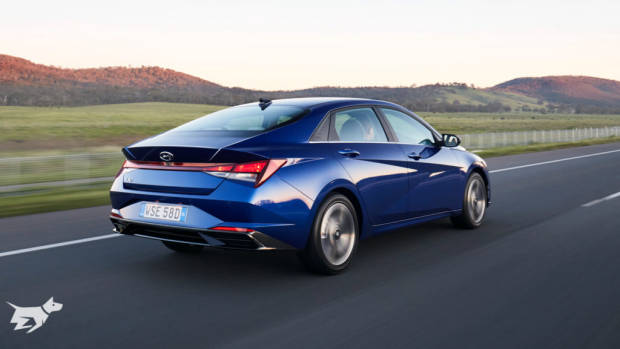 The 2021 Hyundai i30 Sedan in blue