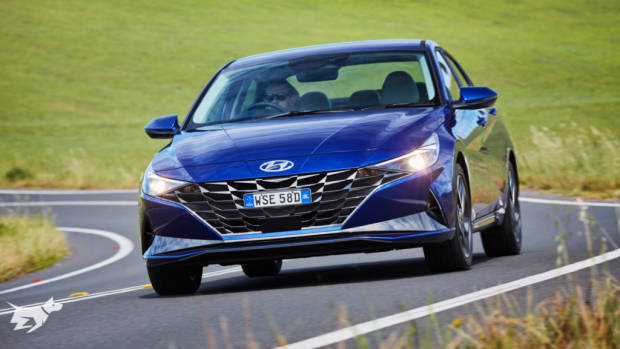 The 2021 Hyundai i30 Sedan in blue