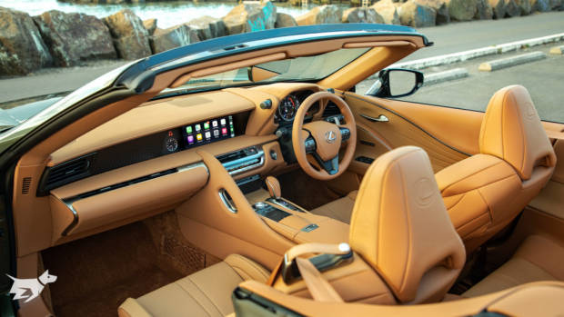 The 2021 Lexus LC 500 Convertible with Ochre tan leather interior