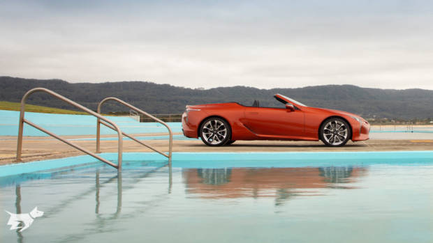 The 2021 Lexus LC 500 Convertible in orange