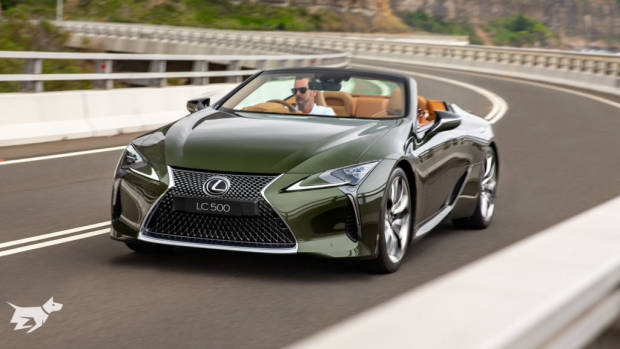 The 2021 Lexus LC 500 Convertible in Khaki Metal green