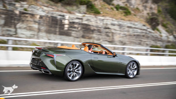 The 2021 Lexus LC 500 Convertible in Khaki Metal green