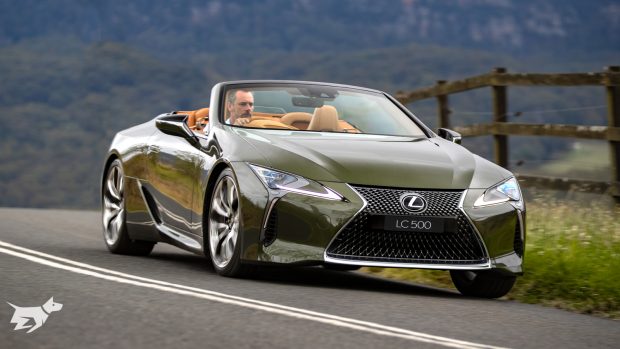 The 2021 Lexus LC 500 Convertible in Khaki Metal green