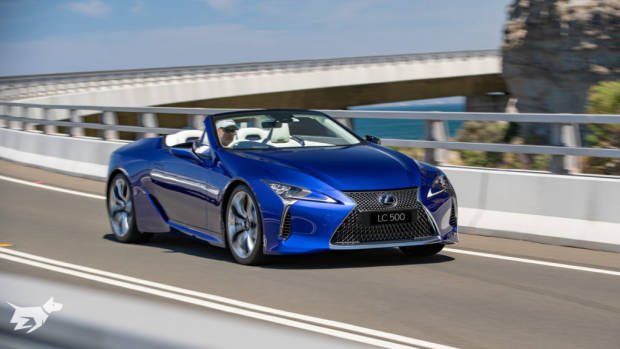 The 2021 Lexus LC 500 Convertible in Structural Blue