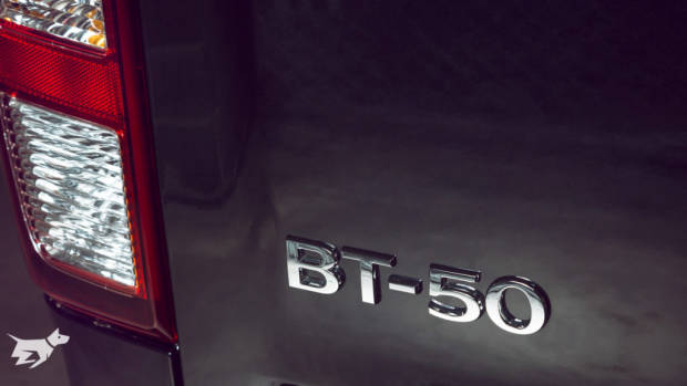 The badging of the 2021 Mazda BT-50 GT