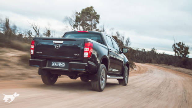 The Mazda BT-50 2021 driving off road