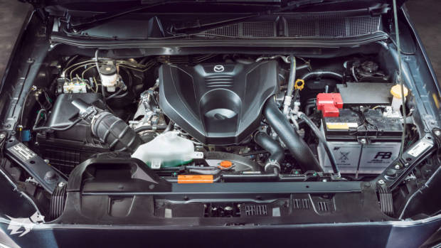 The engine of the 2021 Mazda BT-50