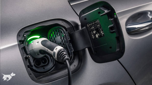 Type 2 charging plug in the 2021 Mercedes-Benz A-Class A 250 e