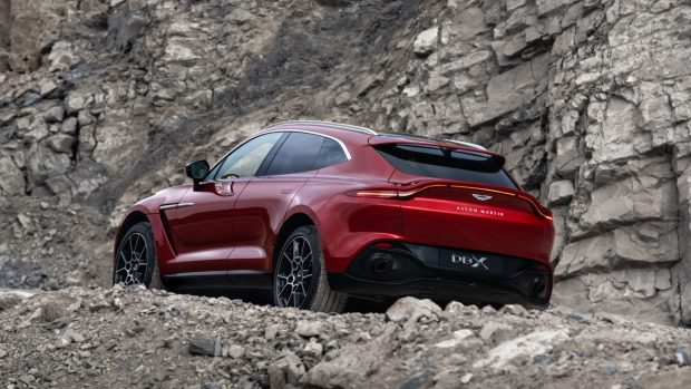 Aston Martin DBX 2021 red rear end
