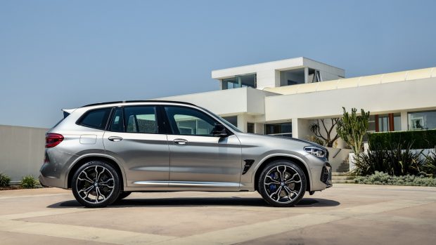 BMW X3 M 2020 silver side profile
