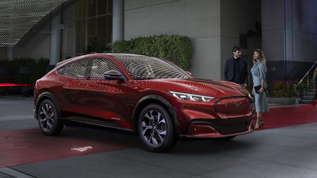 Ford Mustang Mach E 2021 red front end