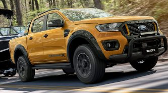 Ford Ranger Wildtrak X 2021 blacks out with fender flares, LED light bar