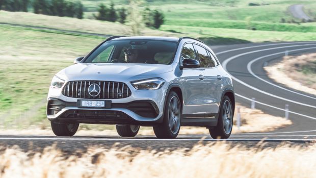 The 2021 Mercedes-AMG GLA 35 SUV in silver