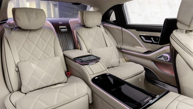 Mercedes Maybach S Class 2021 cream leather interior