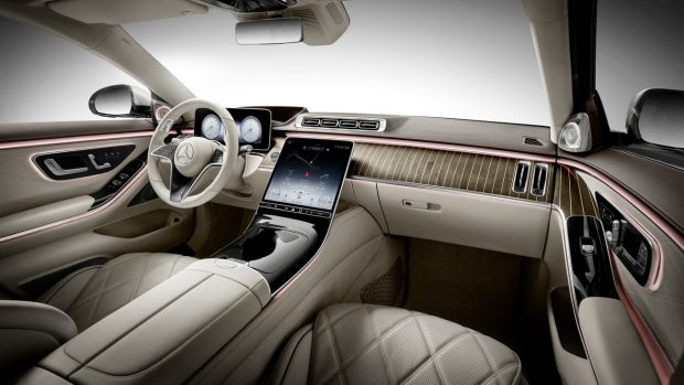 Mercedes Maybach S Class 2021 cream leather interior