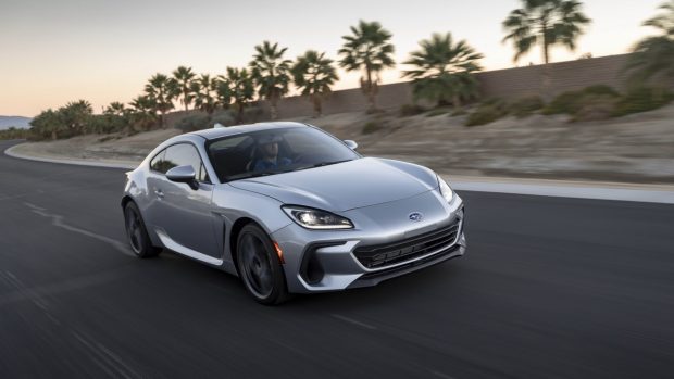 Subaru BRZ 2022 silver on road