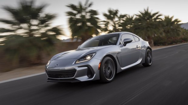 Subaru BRZ 2022 silver on road