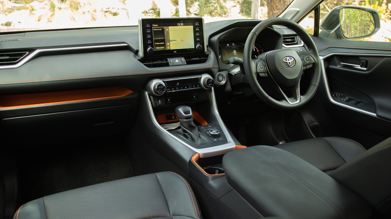 Toyota RAV4 Edge 2021 black orange leather interior