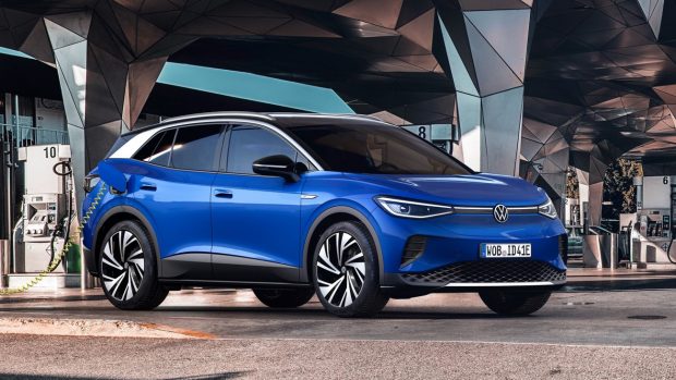 Volkswagen ID4 2021 blue front end