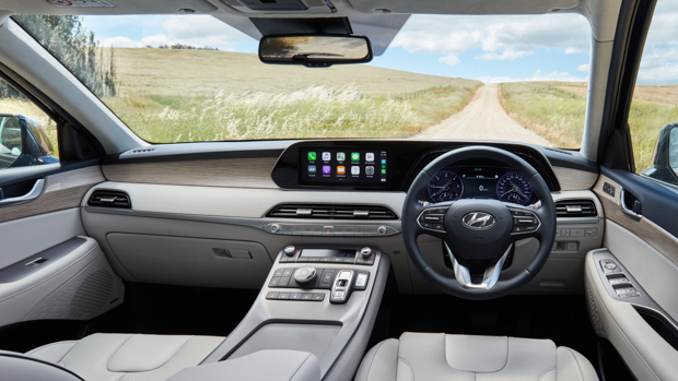 Hyundai Palisade 2021 interior beige white wood