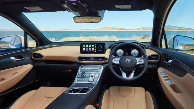 Hyundai Santa Fe Highlander 2021 camel beige interior